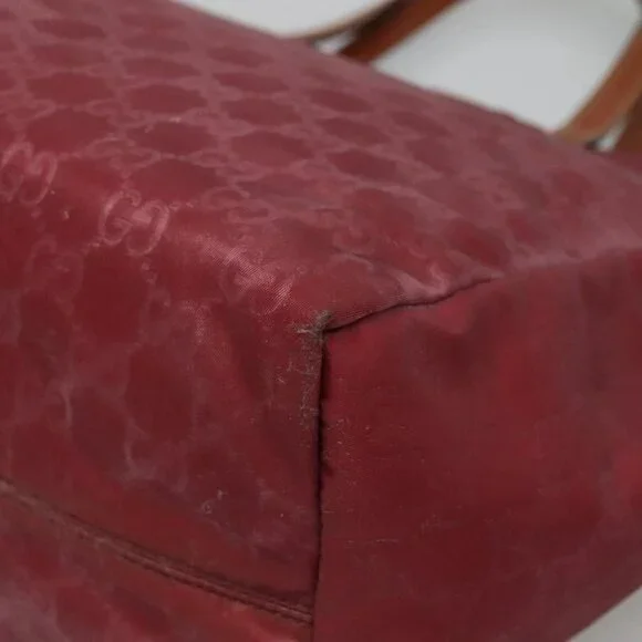 GUCCI GG Canvas Tote Bag Nylon Pink Silver 282439 Auth ti3238 - Picture 4 of 16